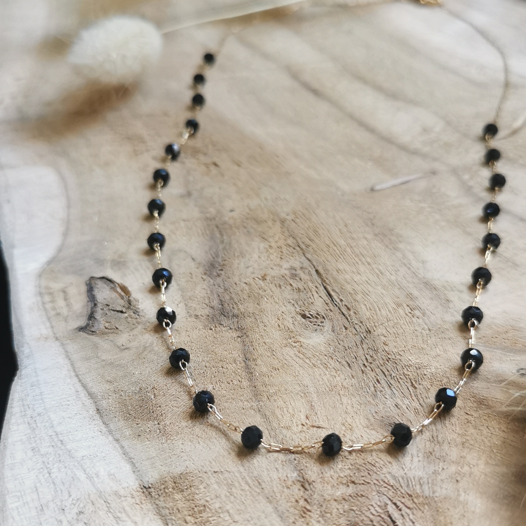 Collier BECKY Perles noires
